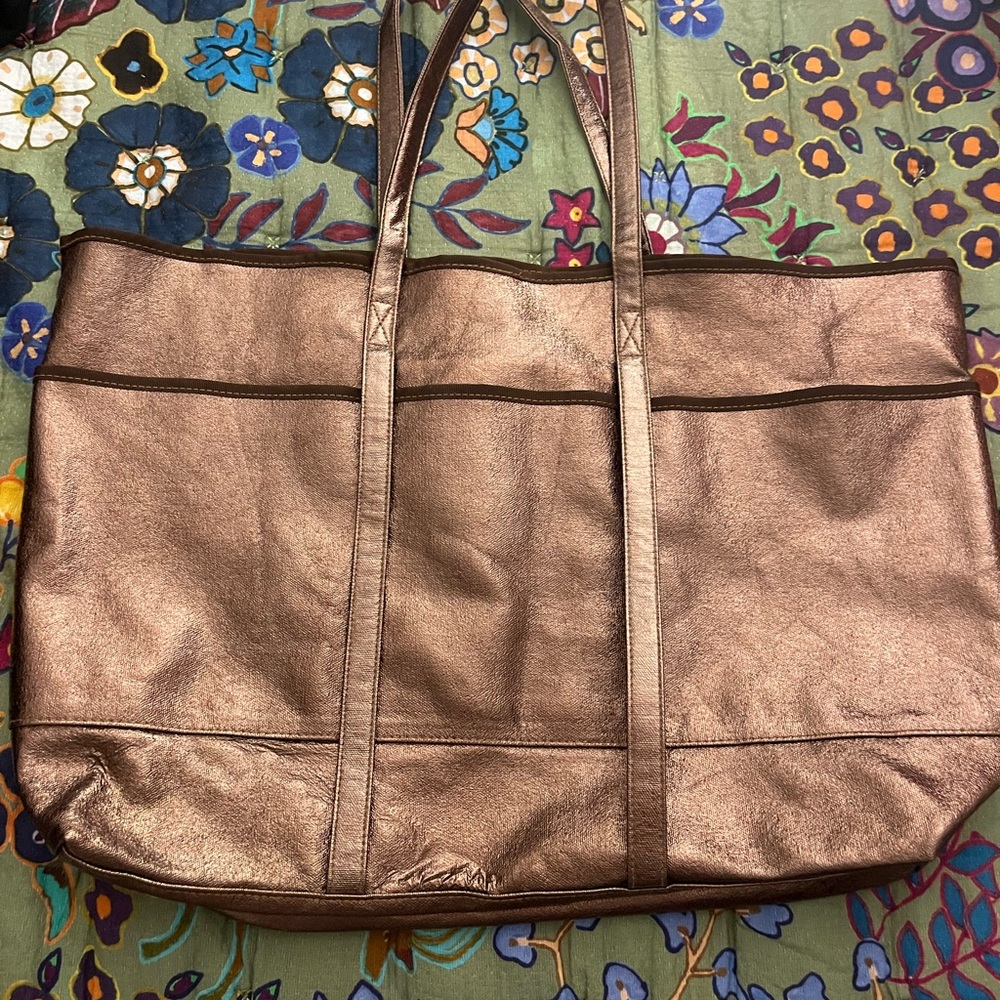 Large Mersea Metallic Bronze Tote Bag.